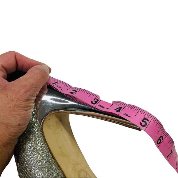 Michael Kors Gold Glitter Milan Platform Peep-Toe Pumps - Size 8.5 - Picture 13 of 16